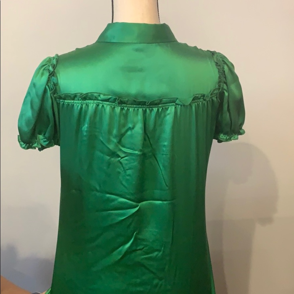 Dolce & Gabbana Green Satin Blouse - Picture 4 of 9